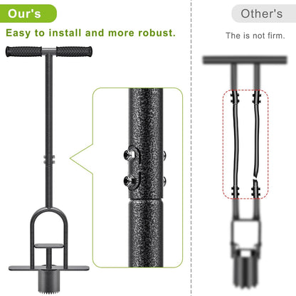 Dolibest Sod Plugger Tool, Grass Plugger Tool with Dual Pedals & Foot Ejector, Bulb Planter W/Sharp Serrations and Non-Slip Soft Grip Handle, for Lawn Planting Bulbs and Grass Repair, Easy Assembly