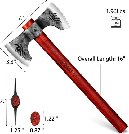 NEDFOSS Thor 16" Throwing Axe 2 Pack, Professional Throwing Axes and Tomahawks. Perfect for Axe Throwing Game for Backyard, Recreation, Competition, Gifts for Men Women（2pcs）