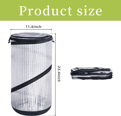 DECOHS 2 PCS Pop up Mini Greenhouse-23.4x11.6 Inch PVC Spring-up Plant Protector with Zipper-Portable Greenhouse Cover for Gardening Plants Cold Frost Protection Wind Rain Proof