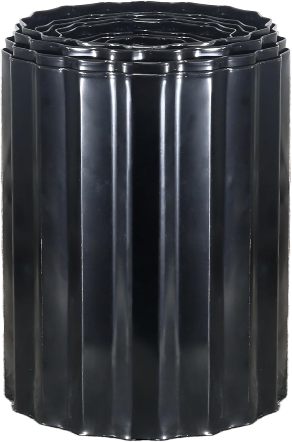 Corrugated Metal Garden Edging, 8"×20Ft Metal Landscape Edging for Lawns, Borders and Flower Beds, Metal Garden Edging Border for Garden and Yard, Sturdy Garden Long Strips, Black