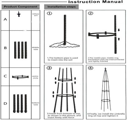 Garden Obelisk Trellis for Climbing Plants, 67inch lron Pipe Wrapped in Plastic Plant Support, Rust-Resistant Outdoor Garden Structure for Roses, Vines, and Flowers, Easy Assembly, Durable Design.