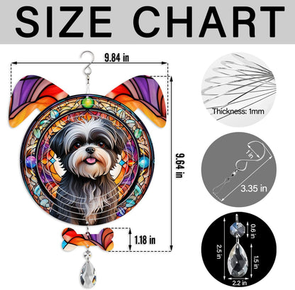 Affenpinscher Dog Ears Wind Spinner, Affenpinscher Wind Spinner Hanging for Yard and Garden