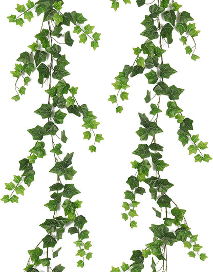 RECUTMS 2Pcs Fake Vines 74.8inch Artificial Ivy Garland Hanging Plants with Silk Leaves Greenery Decoration for Indoor Outdoor Wedding Home Kitchen Garden Office