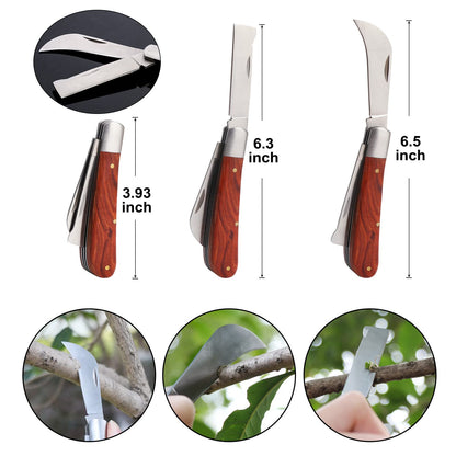 Upgrage Garden Grafting Tools, 2 in 1 Garden Pruning Tools Including Grafting Knife, Pruning