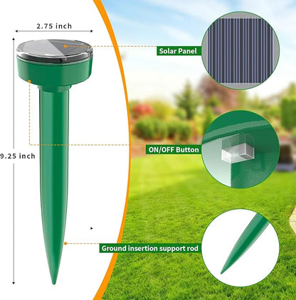 Mole Repellent Solar Powered,Gopher Repellents,Ultrasonic Mole Repellent Waterproof Vole Repellent is Suitable for Lawn, Courtyard and Vole Repellent Outdoor for Yard (8)