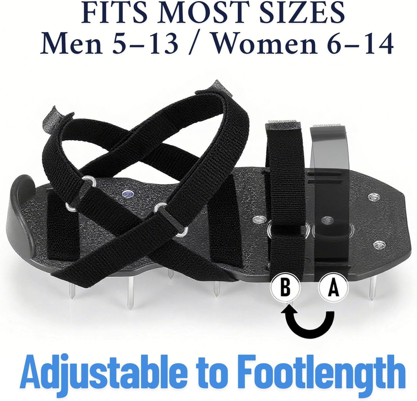 Lawn Aerator Shoes with 2.1” Spikes for Grass Aeration, Spiked Shoes for Lawn Care, Adjustable Heavy-Duty Strap Fit, Gardening Aerator Tool for Yard, Soil & Epoxy Floors