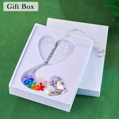 Birthday Gifts Crystal Suncatcher Gifts for Mom from Daughter, Happy Mother’s Day Christmas Ornaments Rainbow Maker Prisms for Home Garden Decor(Mom Gift)