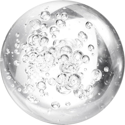 uxcell 60mm/2.4" Crystal Sphere Ball Bubble Glass Solid Decorative Sphere Crystal Ball Prop Ornament for Feng Shui Divination Fortune Telling Tabletop Fountain Decoration, Clear