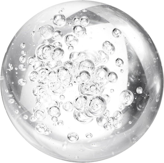 uxcell 60mm/2.4" Crystal Sphere Ball Bubble Glass Solid Decorative Sphere Crystal Ball Prop Ornament for Feng Shui Divination Fortune Telling Tabletop Fountain Decoration, Clear