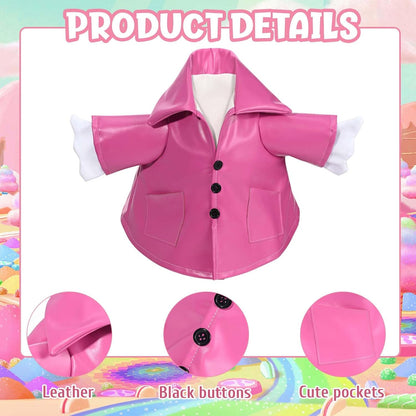 Raincoat Goose Outfit Porch Goose Clothes for 23" Lawn Outdoor Garden Yard Patio Statue Summer Decor (Pink)