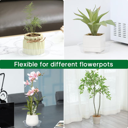 JERIA 8 Inch 20 Pack Clear Plant Saucers,Plastic Flower Pot Trays,Round Durable Plant Drip Trays for Indoor and Outdoor