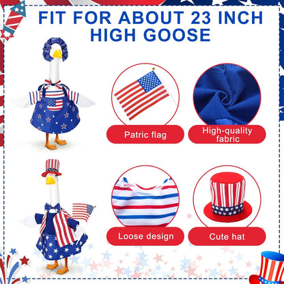 Abbylike Porch Goose Outfits Porch Yard Goose Outfits Clothes Costume Fits Large 23'' Cement for Garden Yard Statue Pathway Decorations