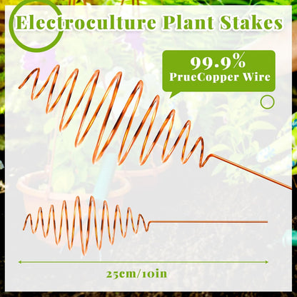 NACHLYNN 6 Pack Electroculture Plant Stakes Pure Long Copper Garden Stakes Soft Copper Electro Culture Gardening Wire for Gardening Growing Plants and Vegetables