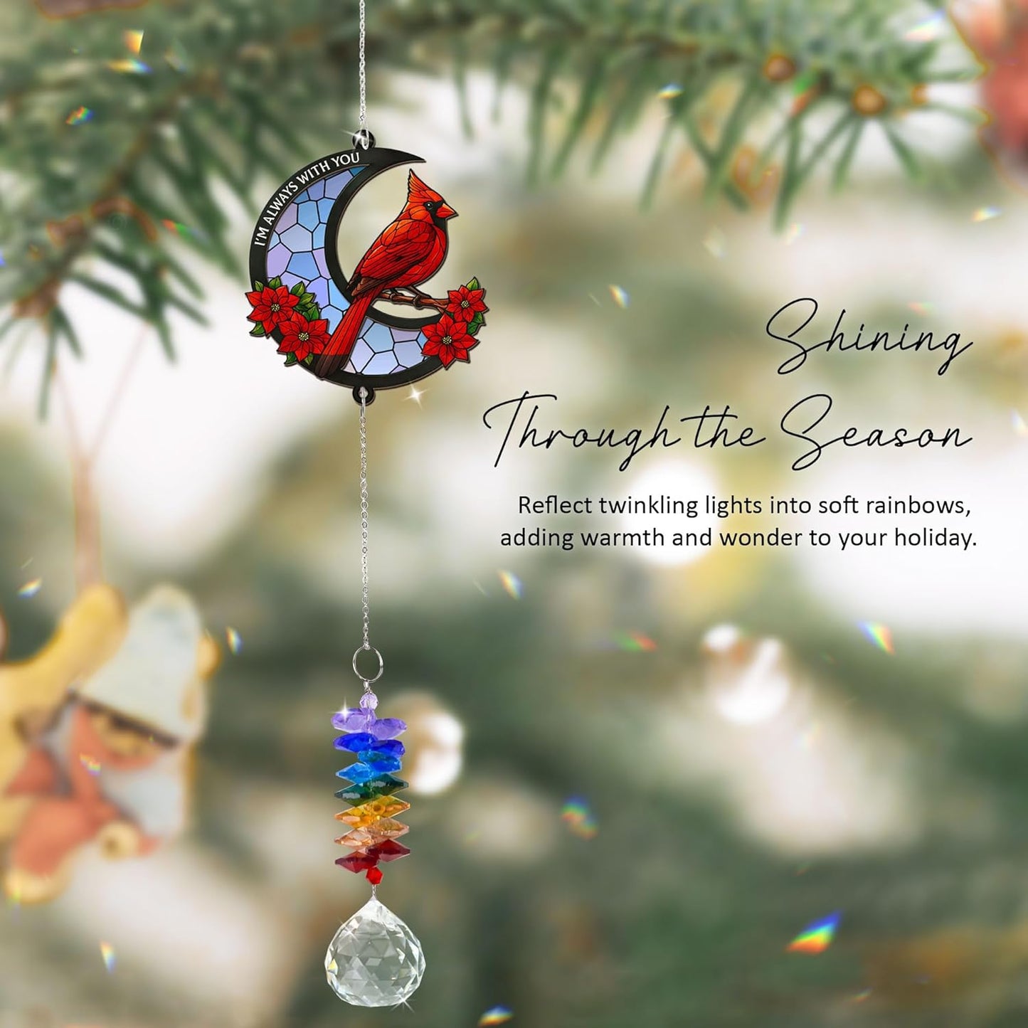 2 Layered Ornament Suncatcher - I am Always with You - Sympathy Gift for Loss of Loved One - Grief Gifts - Heaven Keepsake - Funeral Presents - Daily Remembrance - Hanging Home Garden Decor
