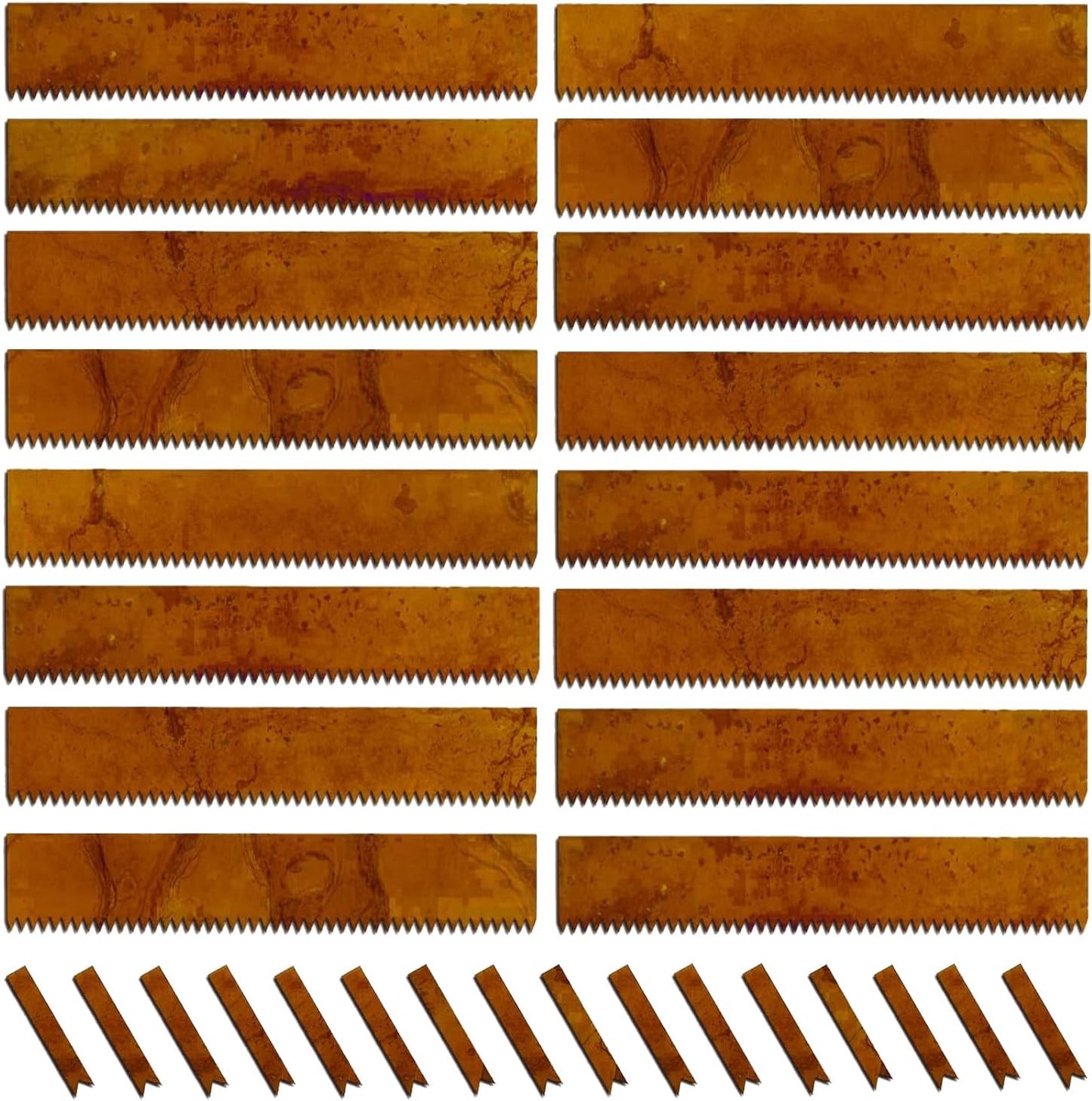 Cor-Ten Steel Landscape Edging with Rust Patina Finish, Pre-Rusted Cor-Ten Steel Landscape Edging, 42 inch Strips, 6 inch Depth (16 Pack)