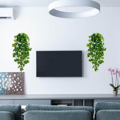 BLEUM CADE Fake Hanging Plants, 4pcs Artificial Hanging Plant, Faux Pothos Vines Hanging Plant Greenery for Wall Home Living Room Indoor Outdoor Decor (No Baskets)
