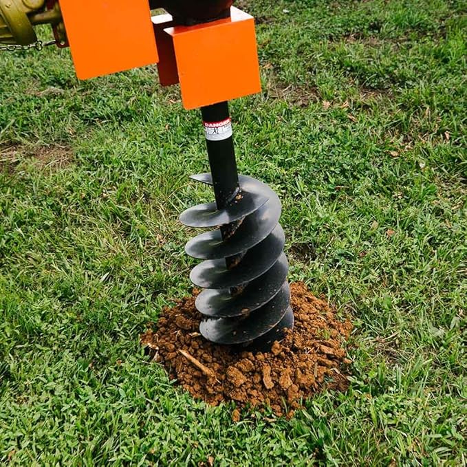 Titan Attachments 30 HP 3 Point Post Hole Digger with 9" Auger Attachment, Fits Cat 1 Tractors for Fence Post Holes, Deck Installation
