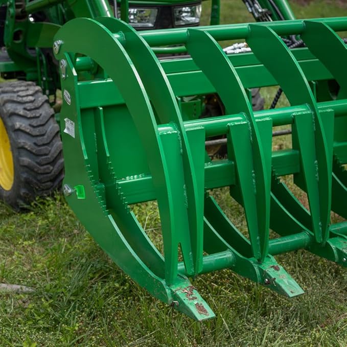 Titan Attachments 84" HD Root Grapple Rake Attachment, Fits John Deere Hook & Pin Tractors, Twin