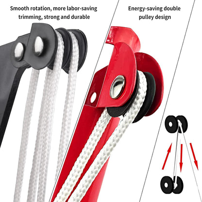BAYTORY Extendable Tree Pruner Saw Head Without Pole, High-Altitude Branches Trimmer Pruning Shears, Harvester Clipper for Plant Twig Vine, Labor-saving 3 Wheels Garden Trimming Tool