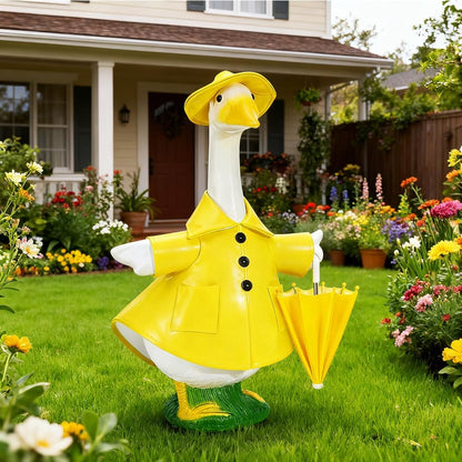 3 Pcs Set Back to School Geese Outfit Set, Raincoat Gooses Outfit Porch Clothes Cute Costume Outfit for 23" Lawn Decor Outdoor Garden Patio Statue