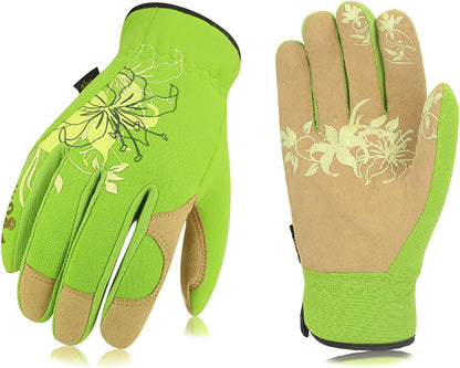 Vgo... Gardening Gloves for Women,Puncture-proof,Thornproof,Safety Work Gloves for Weeding,Digging,Synthetic Leather(L,Green,SL7443)