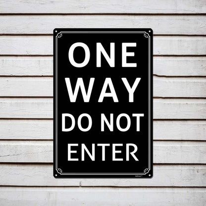 8x12" One Way - Do Not Enter Parking Lot Sign - High-Intensity Grade Aluminum, Weatherproof & Fade-Resistant, Ideal for Outdoor & Indoor Use - Curbside Sign