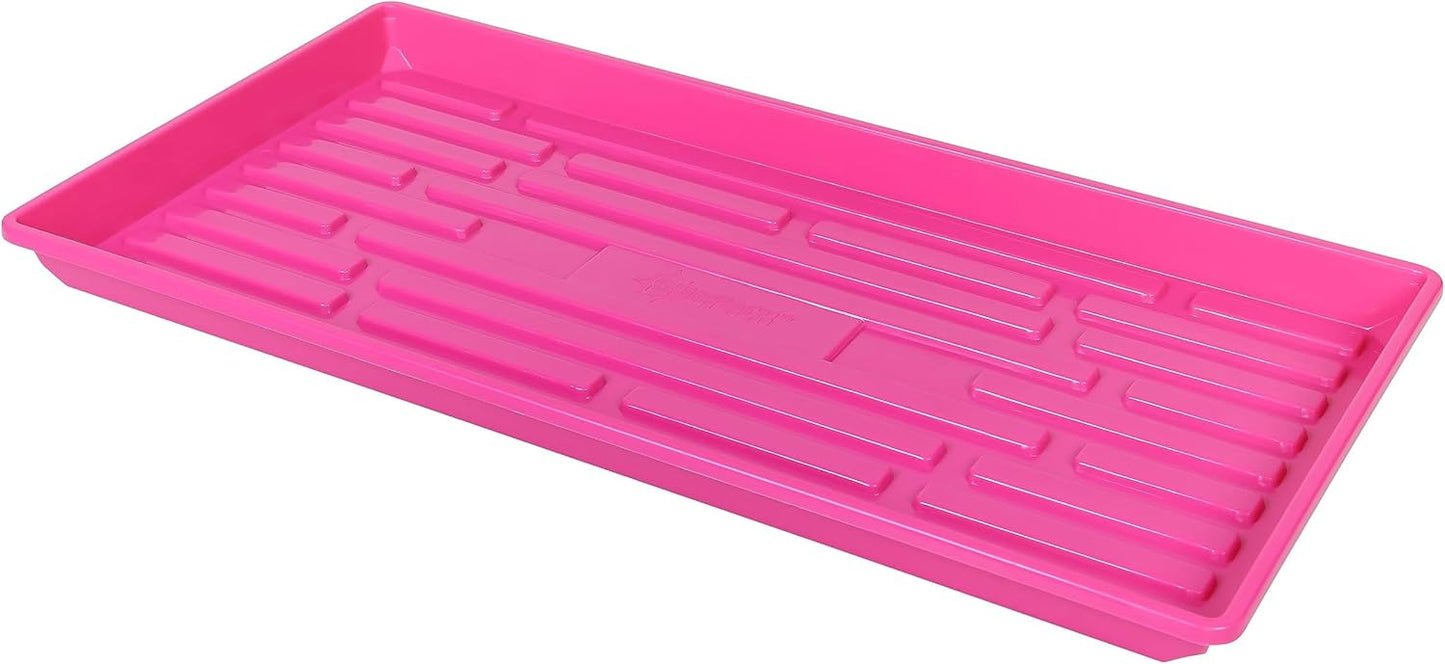 SUNPACK 10" x 20" Heavy Duty Shallow Plastic Seed Starting Tray, Magenta, 1" (Pack of 10) - No Drainage Holes, Perfect for Greenhouses or Indoor Gardening