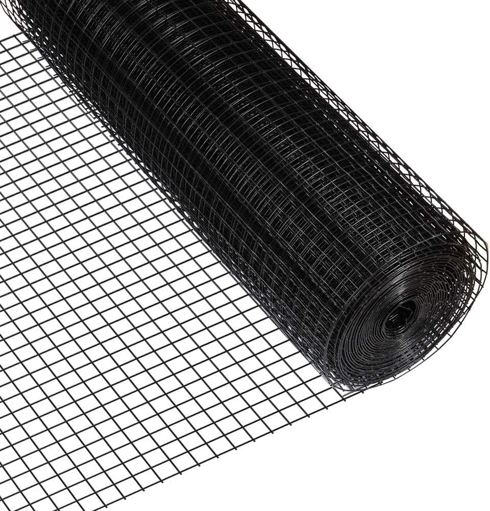 Fencer Wire 16 Gauge Black Vinyl Coated Welded Wire Mesh Size 0.5 inch by 1 inch (4 ft. x 50 ft.)