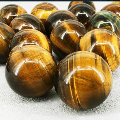 6-7cm/2.36-2.75inch Tiger Eyes Crystal Ball Polished Natural Tiger Eye Stone Sphere Decorative Sphere Healing Crystals Ball Stone Crafts Home Decor Ornament Gifts (Tiger's Eye, 60-70mm)