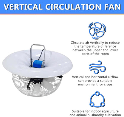 Vertical Ventilation Fan -Vertical Airflow Fan Greenhouse Vertical Axial Circulation Fan VF500-FloFan 120 Volt