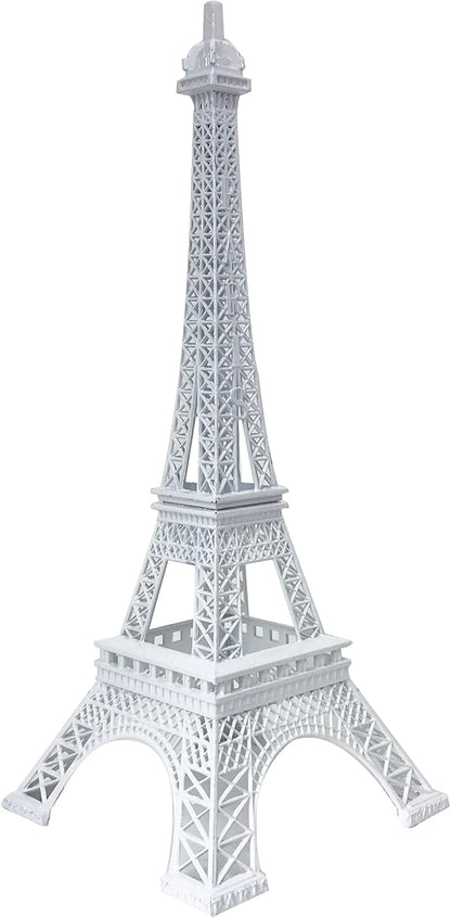 allgala 19 Inch 48CM Eiffel Tower Statue Decor Alloy Metal-White (EF19-86191)