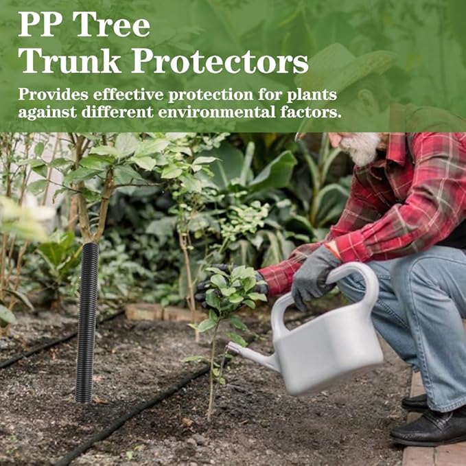 12 Pcs Tree Trunk Protector Guard, 2 Size Sapling Tree Protector from Deer, Tree Bark Protectors Guard Tube Wraps to Protect Bark, Sapling from Rodents, Mowers, Animals (15.7 x 2, 15.7 x 1.6)