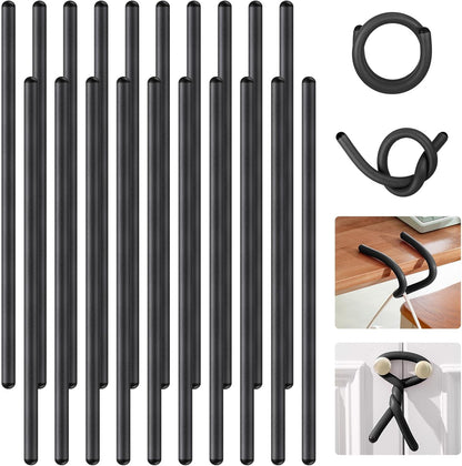 20 Pcs 17 Inch EVA Foam Twist Rubber Ties Reusable Bendable Cable Tie Straps Flexible Heavy Duty Twisty Ties for Organizing Cords Bundling (Black)