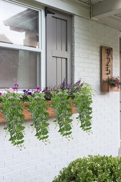 DILATATA Fake Hanging Plants Artificial Hanging Plants 26" Faux Pothos Leaves Plant for Wall Shelf Home Indoor Outdoor Decor - 2 Pack