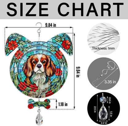 Cavalier King Dog Ears Wind Spinner, Cavalier King Wind Spinner Hanging for Yard and Garden