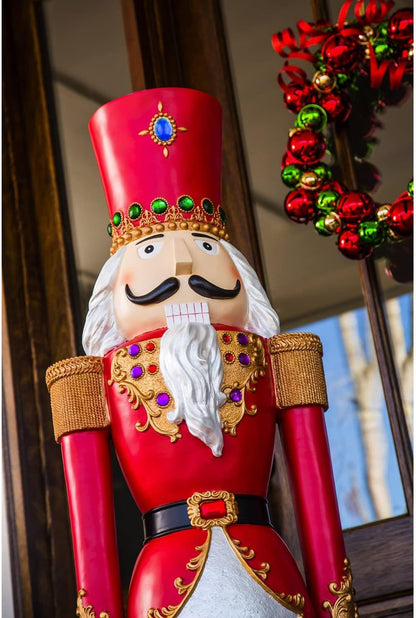Evergreen 4.5 Foot Tall Nutcracker Christmas Decor Indoor Outdoor Garden Statue | Traditional Regal Figure Soldier | Holiday Life Size | Outdoor Safe