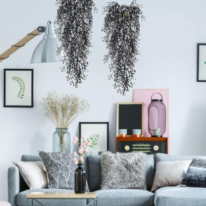 RECUTMS Artificial Hanging Plants 4 Pcs Fake Ferns Artificial Plants Large Faux Hanging Plant Wall Plants Fake Ivy Room Home Garden Wedding Halloween Party Indoor Outdoor Decor(Black White)