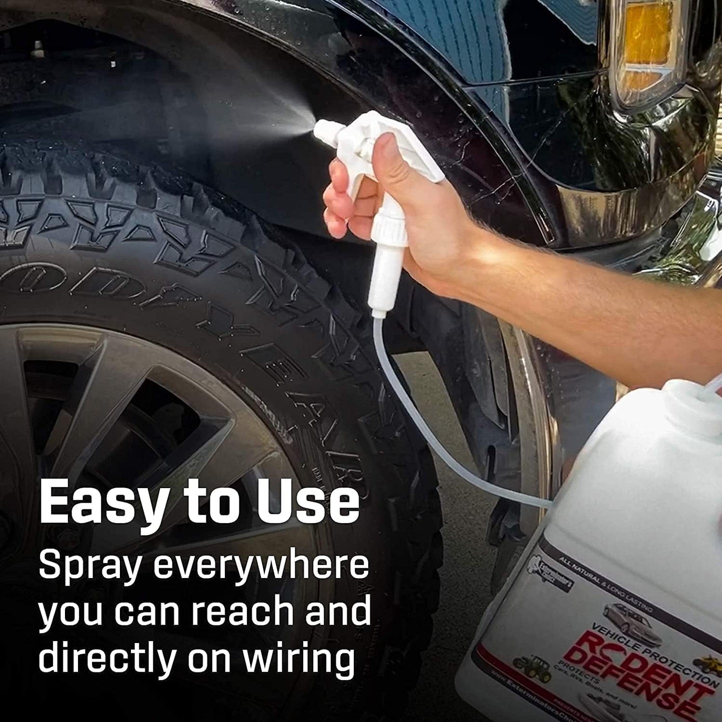 Exterminators Choice Vehicle Defense Spray for Cars & Trucks - 32 oz - Anti-Squirrel Peppermint & Garlic Formula - Repels Mice & Rats - Safe for Kids & Pets