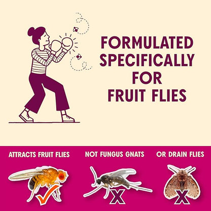 Aunt Fannie's FlyPunch Fruit Fly Trap for Indoor and Kitchen Use, Ready to Use, Made with Plant Based Ingredients, Safe Near Food, Long Lasting, 32 oz Refill