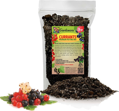 Gardenera Premium Currant Plant Potting Soil Mix - Optimal Nutrient-Rich Blend for Thriving and Juicy Currants - 5 Quart