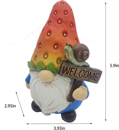 Strawberry Gnome Garden Decor Statue Cute Outdoor Statue Ideal Gnome Decoration Gift for Gardens, Patios, and Lawns