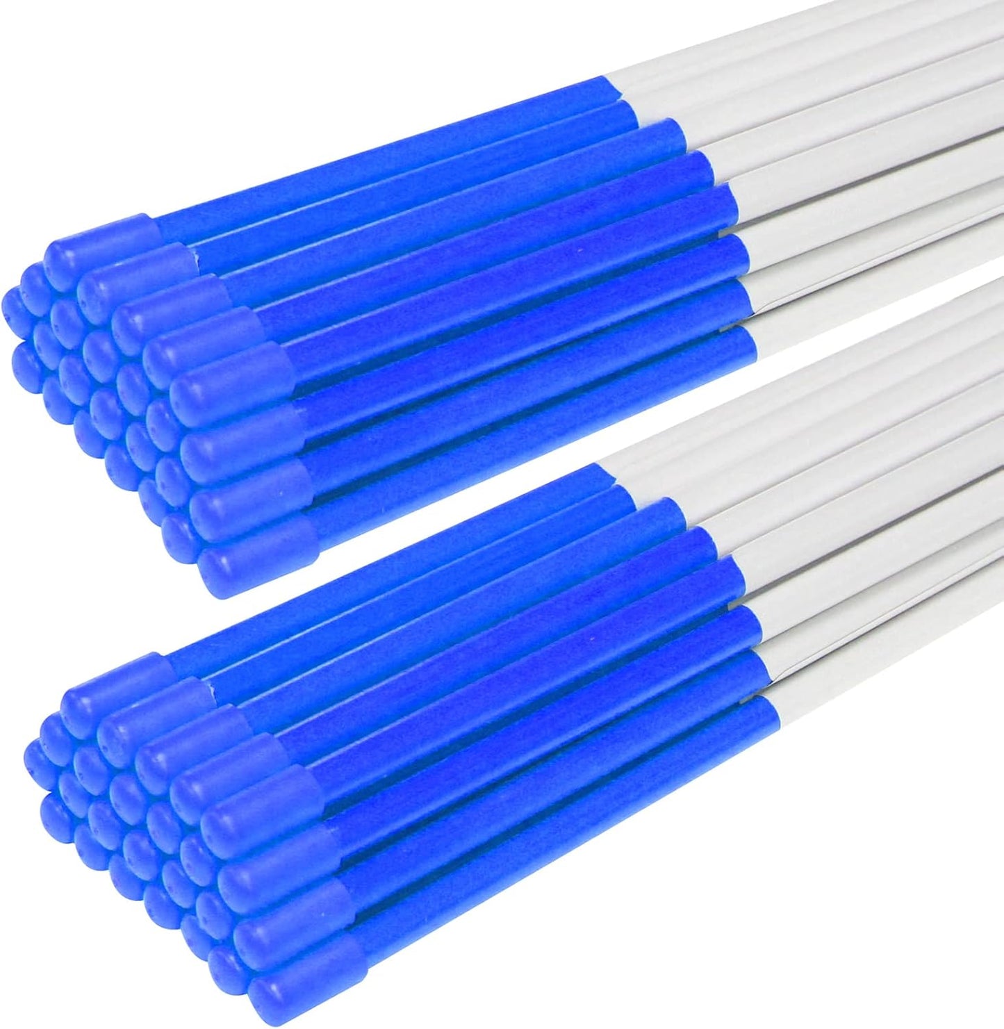 Driveway Markers Snow Stakes 48 inch Blue Plow Stakes Reflective Fiberglass, Pack of 50 for Parking Lots, Walkways