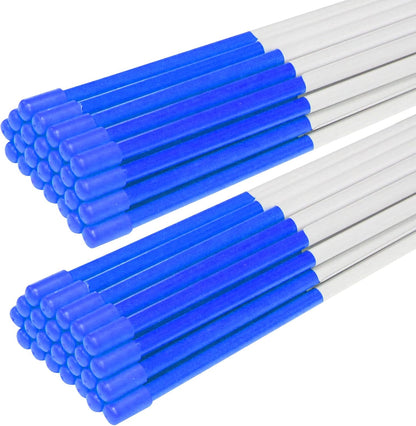 Driveway Markers Snow Stakes 48 inch Blue Plow Stakes Reflective Fiberglass, Pack of 50 for Parking Lots, Walkways