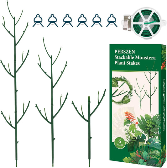 6 Pack Stackable Monstera Plant Support, Plant Stakes for Indoor and Outdoor Plants Use, Garden