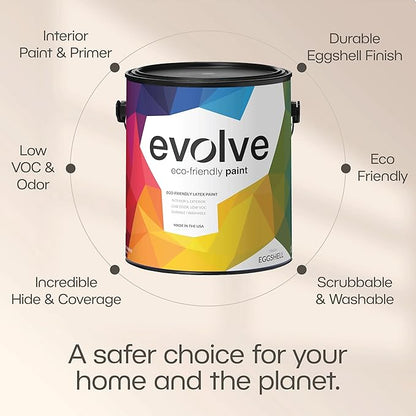 EVOLVE Paint & Primer: Environment-friendly, Low Sheen with One-coat Coverage for Interior & Exterior surfaces (Burgundy, 1-Gallon)