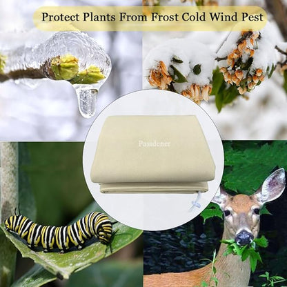 Plant Covers Freeze Protection 2.8oz 3 Packs 45"x40" Winter Tree Covers Frost Blankets for Outdoor Plants with Zipper Drawstring- Frost Cold Pest Protection for Shrubs Fruit Tree