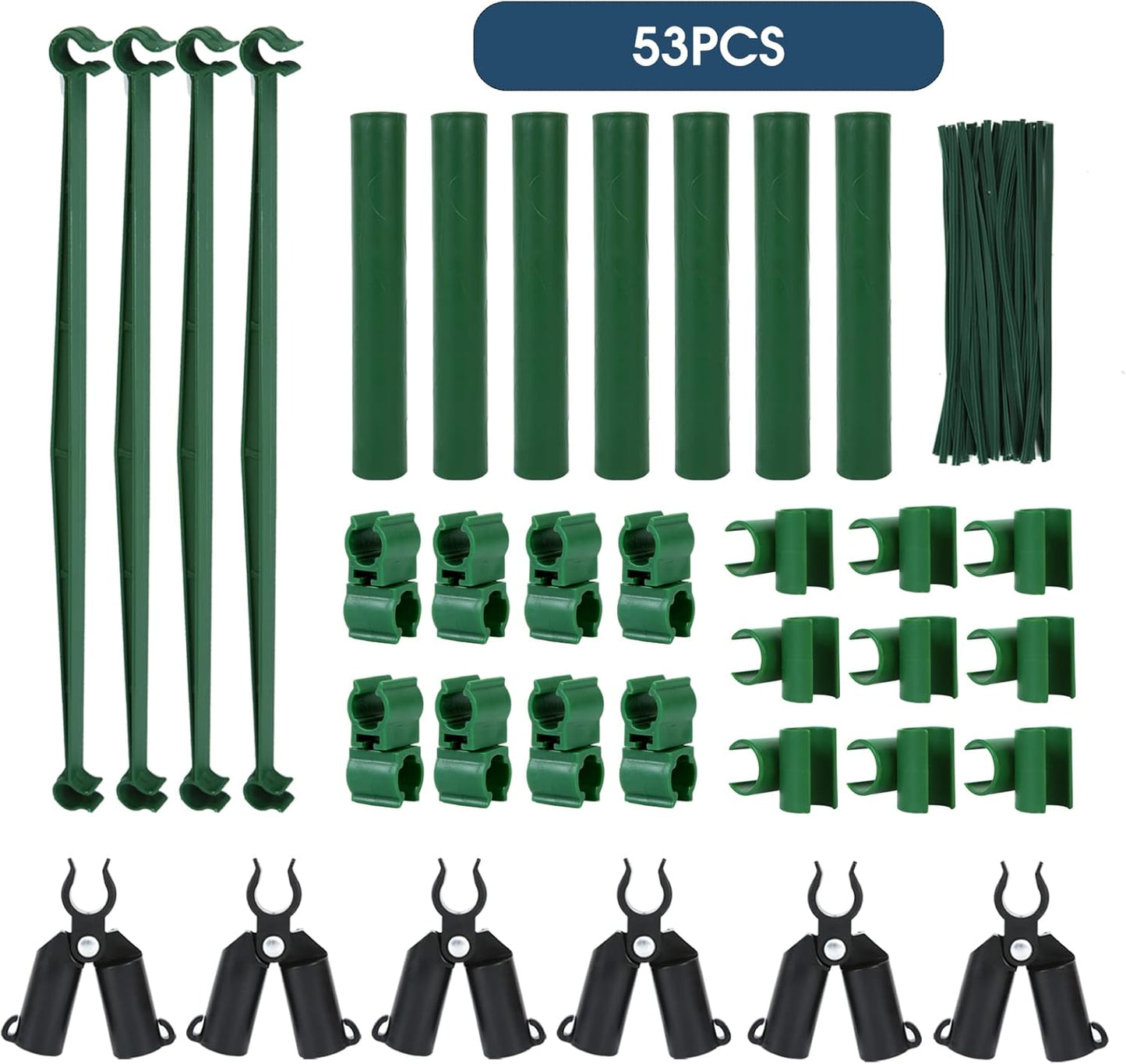 Adjustable Garden Stakes Connectors, Plastic Plant Trellis Clips for 0.43 inch Diameter Rods Connecting Joints for Tomato Cage Cucumber Teepee Climbing Plants Frame
