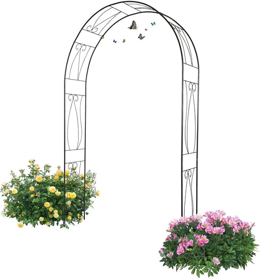 JSUN7 Outdoor Garden Arbor - Decoration Steel Arch Trellis for Climbing Vines and Plants Metal Garden Arbor Garden Trellis for Patio, Lawn, Garden