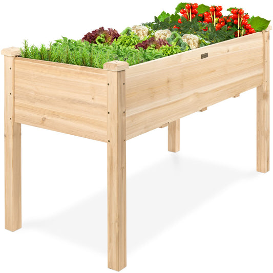 Best Choice Products 48 x 24 x 30 Inches Raised Garden Bed, Elevated Wood Planter Box Stand for