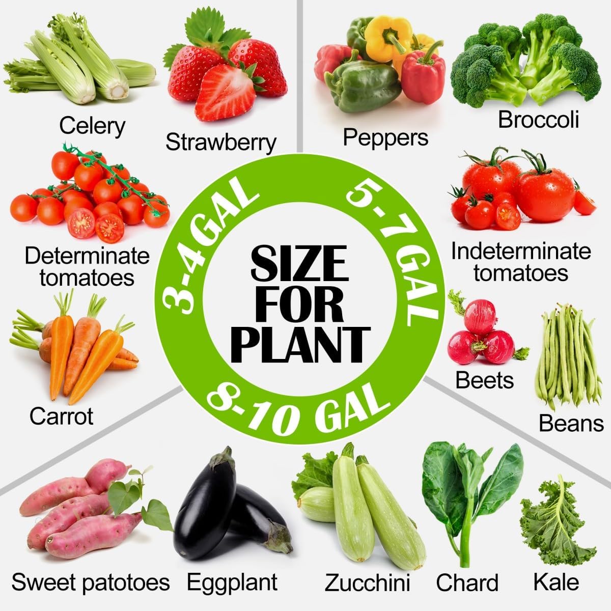 3 Gallon Grow Bags 6 Pack,Premium 3 Gallon Fabric pots for Healthy Plant Growth - Durable and Reusable Garden Bags to Grow Vegetables,Fruits,and Flowers